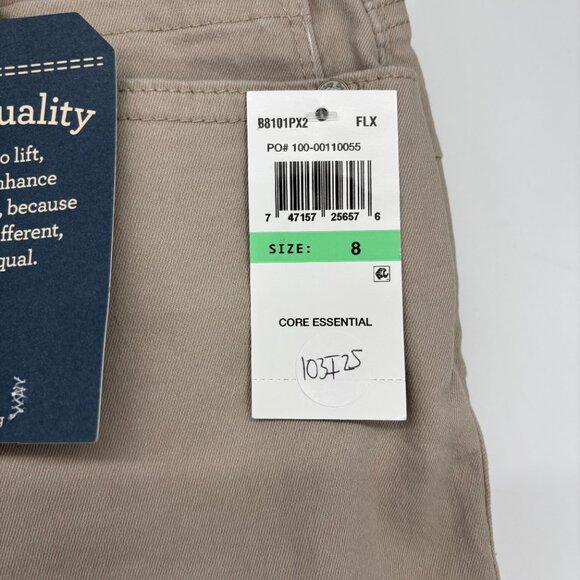 Democracy Womens Mid Rise Tummy Control "Ab" Solution Bermuda Shorts Beige 8 NWT - Picture 5 of 5
